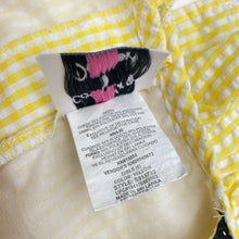 Load image into Gallery viewer, Girls Counting Daisies, embroidered gingham dress, bees, EUC, size 6, L: 63cm