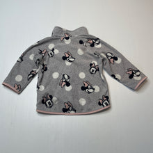 Load image into Gallery viewer, Girls H&M, Disney Minnie Mouse lightweight fleece zip up sweater, EUC, size 00,