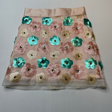 Load image into Gallery viewer, Girls Child by Petals Ink, Designer lined tulle & sequin flower skirt, L: 35.5cm, W: 28.5cm across, tiny mark back waistband, FUC, size 6,