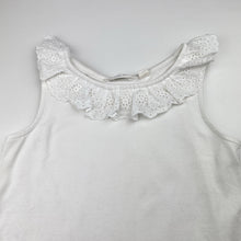 Load image into Gallery viewer, Girls Country Road, broderie cotton trim singlet / tank top, EUC, size 7,