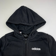 Load image into Gallery viewer, Unisex Adidas, black zip hoodie sweater, wash fade, FUC, size 5-6,