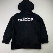 Load image into Gallery viewer, Unisex Adidas, black zip hoodie sweater, wash fade, FUC, size 5-6,