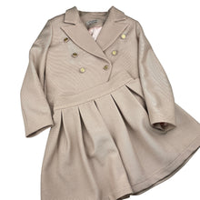 Load image into Gallery viewer, Girls Child by Petals Ink, gold ribbed jacket / blazer + skirt, L: 33cm, W: 27cm across, EUC, size 5,