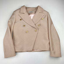 Load image into Gallery viewer, Girls Child by Petals Ink, gold ribbed jacket / blazer + skirt, L: 33cm, W: 27cm across, EUC, size 5,