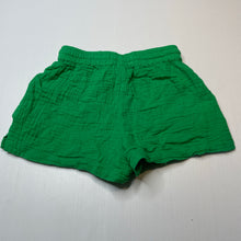 Load image into Gallery viewer, Girls Cotton On, green crinkle cotton shorts, elasticated, GUC, size 6,