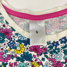 Load image into Gallery viewer, Girls Target, colourful floral cotton long sleeve dress, GUC, size 6, L: 61cm