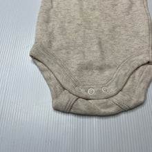 Load image into Gallery viewer, Unisex Baby Berry, oatmeal marle cotton singletsuit / bodysuit, EUC, size 0000,