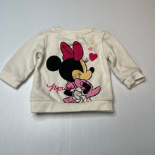 Load image into Gallery viewer, Girls Disney, Minnie Mouse fleece lined sweater / jumper, EUC, size 00,
