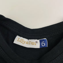 Load image into Gallery viewer, Girls Lily & Dan, black cotton long sleeve tee / top, FUC, size 6,