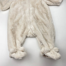 Load image into Gallery viewer, Unisex Beatrix Potter, Peter Rabbit super soft faux fur zip coverall / romper, EUC, size 00,