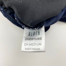 Load image into Gallery viewer, Girls BLOCH, navy overture ballet / dance leotard, Sz: M, EUC, size 6-7,