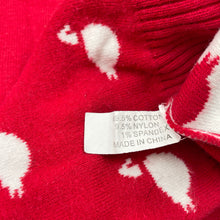 Load image into Gallery viewer, Girls Classic Small Sheep, red & white knit sweater / jumper, armpit to armpit: 30.5cm, shoulder to cuff: 41cm, FUC, size 6,