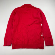 Load image into Gallery viewer, Girls Classic Small Sheep, red & white knit sweater / jumper, armpit to armpit: 30.5cm, shoulder to cuff: 41cm, FUC, size 6,