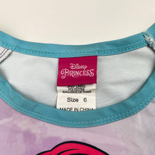 Load image into Gallery viewer, Girls Disney, Princess Ariel Little Mermaid short sleeve rashie / swim top, GUC, size 6,