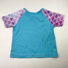 Load image into Gallery viewer, Girls Disney, Princess Ariel Little Mermaid short sleeve rashie / swim top, GUC, size 6,
