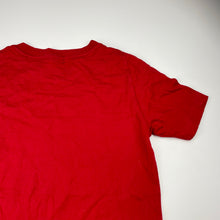 Load image into Gallery viewer, Boys Adidas, red cotton tee / top, no size label, L: 55cm, armpit to armpit: 38cm, GUC, size 9-10,