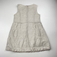 Load image into Gallery viewer, Girls Chloe, cotton lined lightweight metallic dress, small marks front, FUC, size 5, L: 51cm