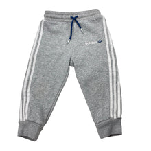 Load image into Gallery viewer, Boys Adidas, fleece lined track pants, elasticated, Inside leg: 28.5cm, FUC, size 2,