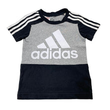 Load image into Gallery viewer, Boys Adidas, grey & black cotton tee / top, FUC, size 3-4,