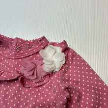 Load image into Gallery viewer, Girls Catherine Malandrino, pink spotted cotton bodysuit / romper, GUC, size 00,