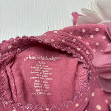 Load image into Gallery viewer, Girls Catherine Malandrino, pink spotted cotton bodysuit / romper, GUC, size 00,