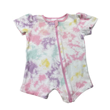 Load image into Gallery viewer, Girls Baby Berry, tie dyed cotton zip romper, FUC, size 000,