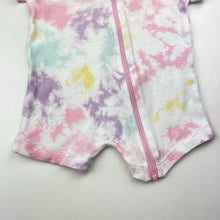 Load image into Gallery viewer, Girls Baby Berry, tie dyed cotton zip romper, FUC, size 000,