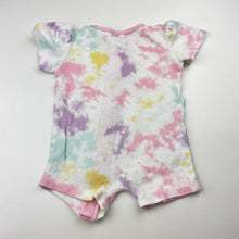Load image into Gallery viewer, Girls Baby Berry, tie dyed cotton zip romper, FUC, size 000,