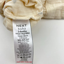 Load image into Gallery viewer, Unisex Next, crinkle cotton romper, light marks, FUC, size 00,