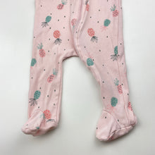 Load image into Gallery viewer, Girls Marquise, cotton zip coverall / romper, pineapples, FUC, size 00,