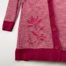 Load image into Gallery viewer, Girls Country Road, 100% lambswool knit long cardigan, L: 60cm, GUC, size 6,