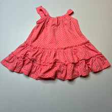 Load image into Gallery viewer, Girls Baby Charlie & Me, pink & white spot summer dress, GUC, size 0, L: 38cm