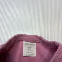 Load image into Gallery viewer, Girls Baby Berry, pink cotton zip romper, butterflies, FUC, size 000,