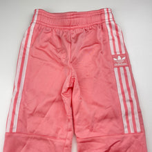Load image into Gallery viewer, Girls Adidas, pink track pants, elasticated, Inside leg: 32cm, EUC, size 2,