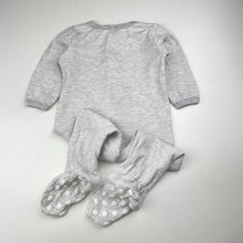 Load image into Gallery viewer, Unisex Baby Berry, striped zip coverall / romper, elephant, EUC, size 0,