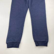 Load image into Gallery viewer, Girls KID, navy fleece-lined track pants, unicorn, inside leg: 48cm, EUC, size 6,