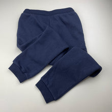 Load image into Gallery viewer, Girls KID, navy fleece-lined track pants, unicorn, inside leg: 48cm, EUC, size 6,