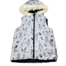 Load image into Gallery viewer, Girls Disney, Frozen Elsa reversible hooded vest / sleeveless jacket, FUC, size 6,