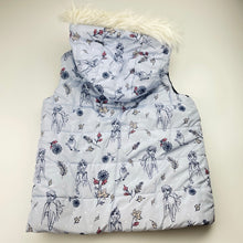 Load image into Gallery viewer, Girls Disney, Frozen Elsa reversible hooded vest / sleeveless jacket, FUC, size 6,