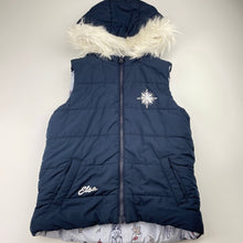 Load image into Gallery viewer, Girls Disney, Frozen Elsa reversible hooded vest / sleeveless jacket, FUC, size 6,