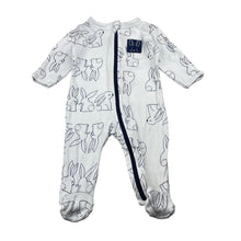Load image into Gallery viewer, Unisex Baby Berry, cotton zip coverall / romper, rabbits, FUC, size 000,