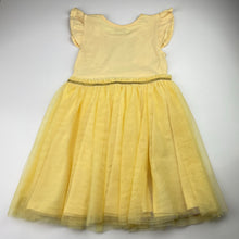 Load image into Gallery viewer, Girls Disney, Princess Belle cotton & tulle party dress / costume, GUC, size 6, L: 60cm