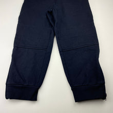 Load image into Gallery viewer, Unisex Golden Leaf Uniforms, navy fleece-lined school track pants, inside leg: 47cm, GUC, size 6,