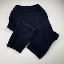 Load image into Gallery viewer, Unisex Golden Leaf Uniforms, navy fleece-lined school track pants, inside leg: 47cm, GUC, size 6,