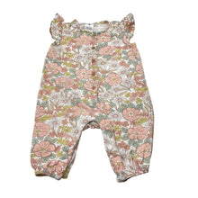 Load image into Gallery viewer, Girls Target, floral organic cotton blend romper, FUC, size 00,