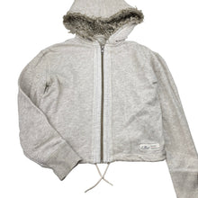 Load image into Gallery viewer, Girls Country Road, cotton zip hoodie sweater, mark back of hood, FUC, size 8,