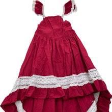 Load image into Gallery viewer, Girls cotton, summer high-low dress, FUC, size 6, L: 59cm at front