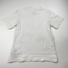 Load image into Gallery viewer, Girls Adidas, white cotton tee / top, pink mark on front, FUC, size 6-7,