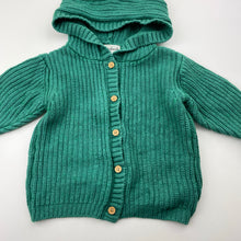 Load image into Gallery viewer, Unisex Wilson + Frenchy, cotton / bamboo / wool knit hooded sweater / cardigan, EUC, size 000,