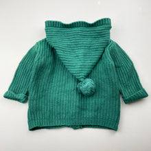 Load image into Gallery viewer, Unisex Wilson + Frenchy, cotton / bamboo / wool knit hooded sweater / cardigan, EUC, size 000,